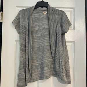 Mossimo Supply Co. Gray Marled Open-Front Short-Sleeve Cardigan